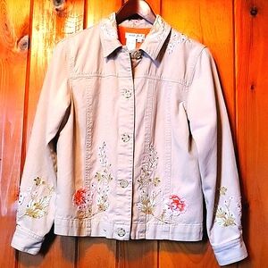 COLDWATER CREEK ALL COTTON DECORATED JACKET